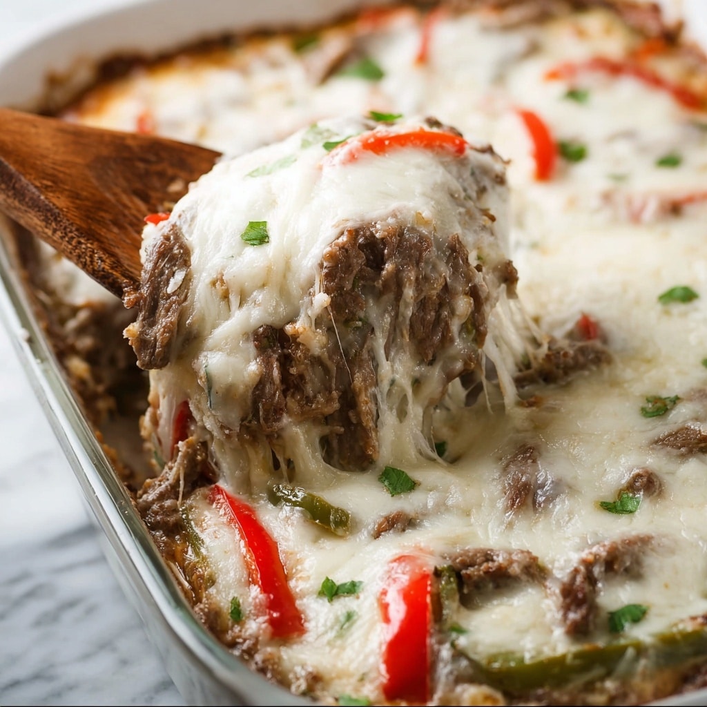 Philly Cheesesteak Casserole Recipe - Recipe Image