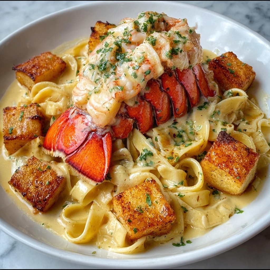 Cajun Lobster, Crab, and Salmon Alfredo Recipe - Recipe Image