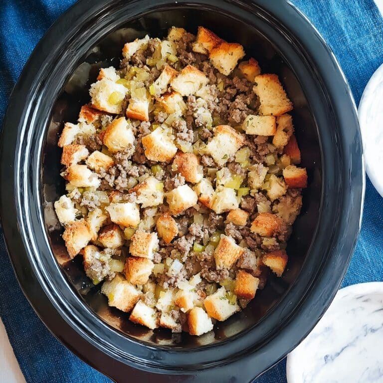 Crockpot Sausage and Apple Stuffing Recipe
