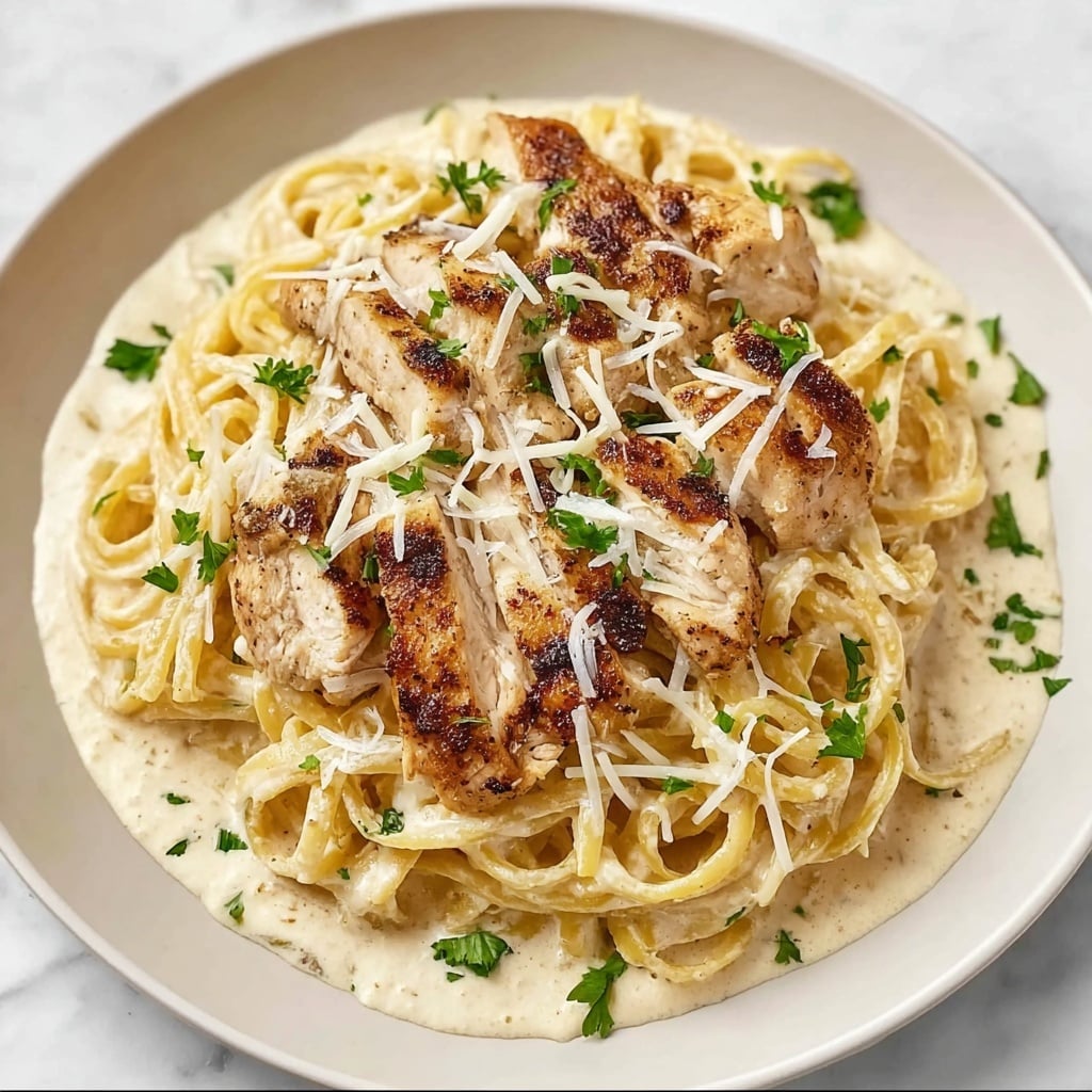 Italian Chicken with Sun-Dried Tomato Cream Sauce over Linguine Recipe - Recipe Image