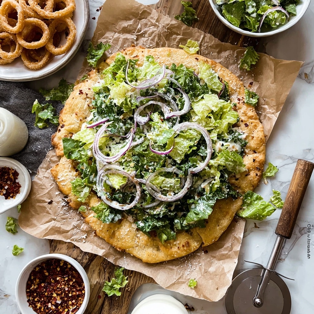 Chicken Crust Caesar Salad Pizza Recipe - Recipe Image