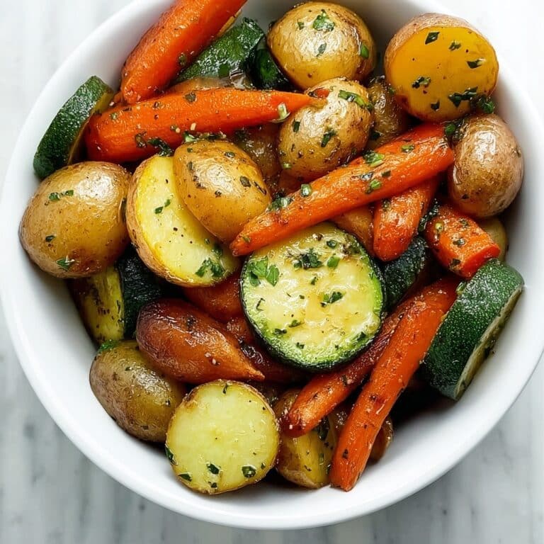 Garlic Herb Roasted Potatoes, Carrots, and Zucchini Recipe