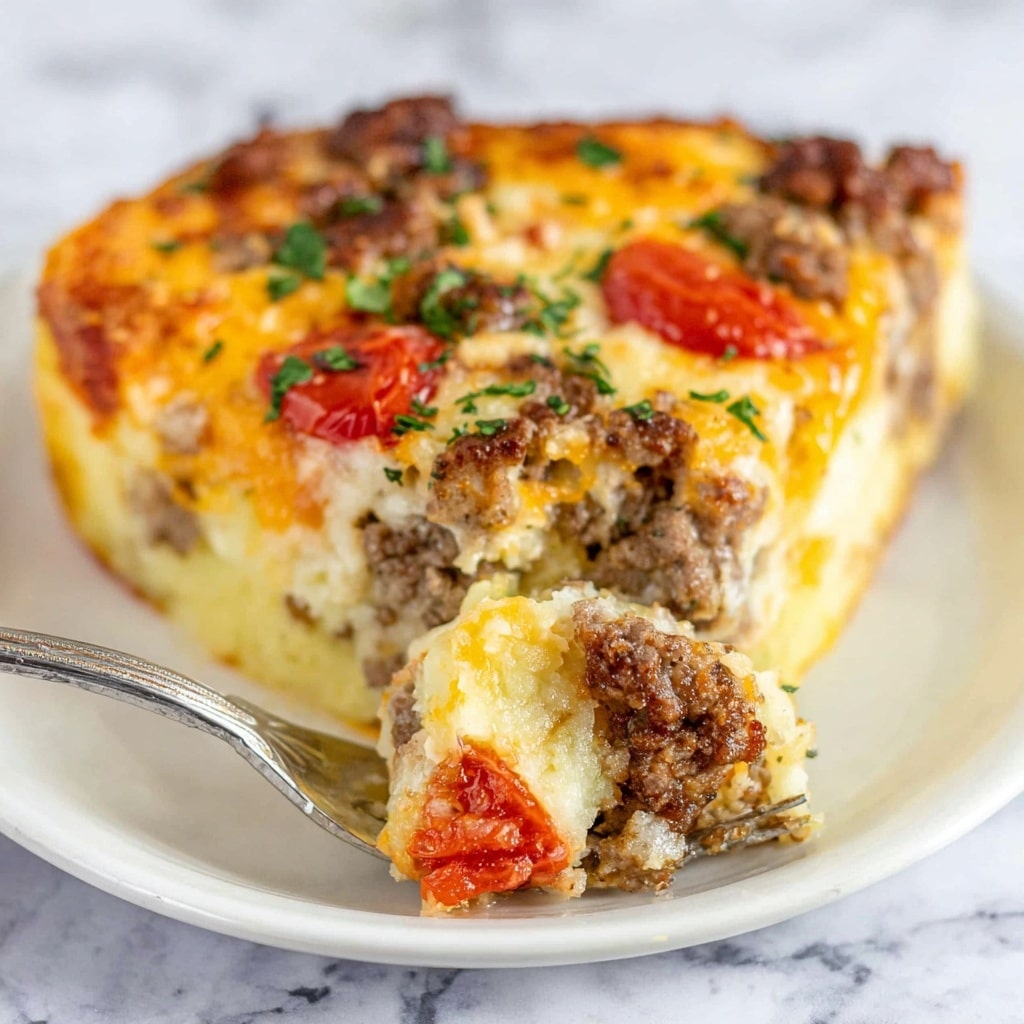 Rotel Sausage Cream Cheese Hash Brown Patty Breakfast Casserole Recipe - Recipe Image