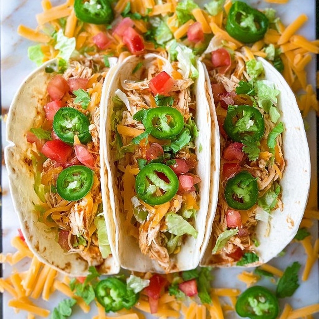 Slow Cooker Queso Chicken Tacos Recipe - Recipe Image