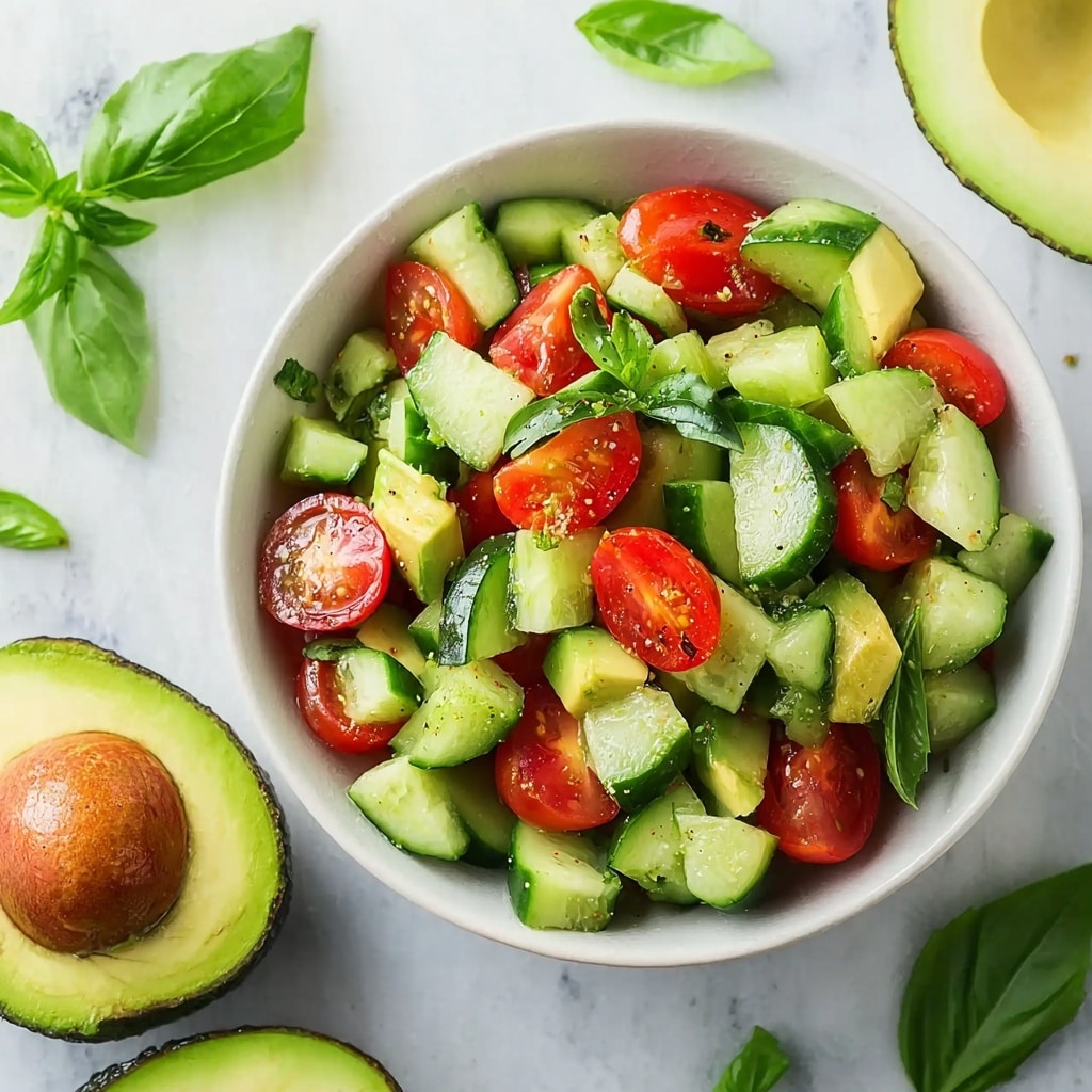 Cucumber Tomato Avocado Salad Recipe - Recipe Image