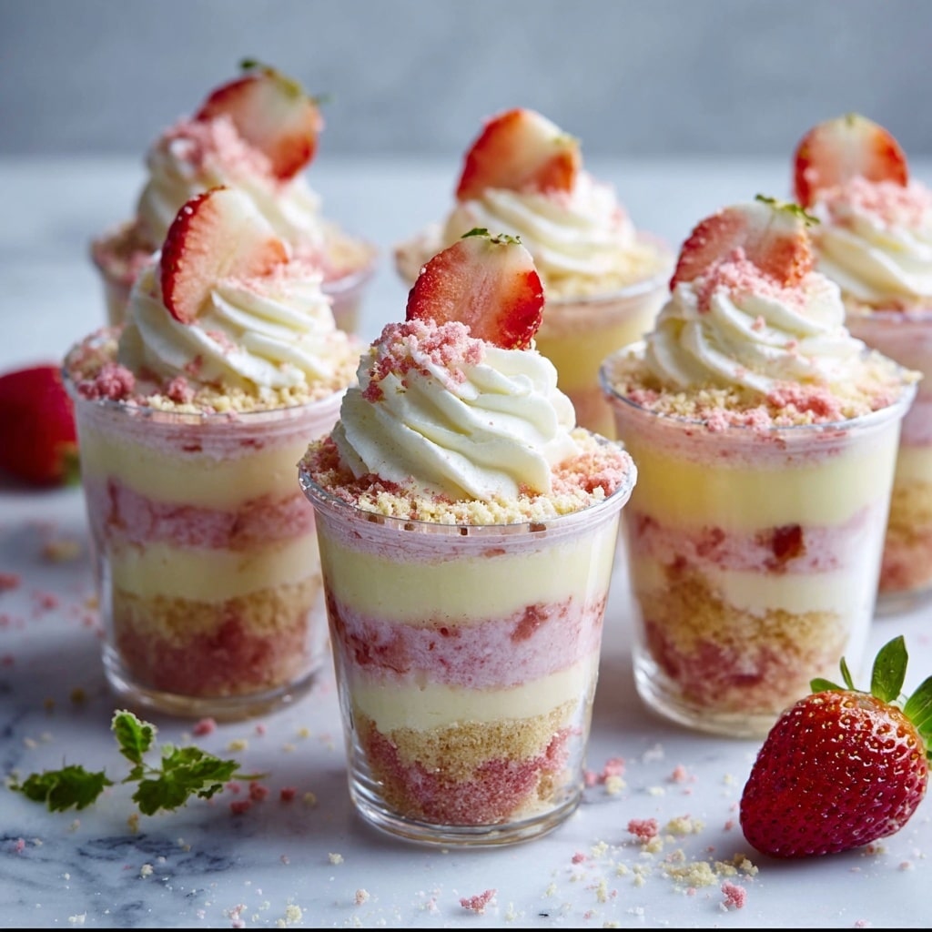 Strawberry Shortcake No-Bake Cheesecake Recipe - Recipe Image