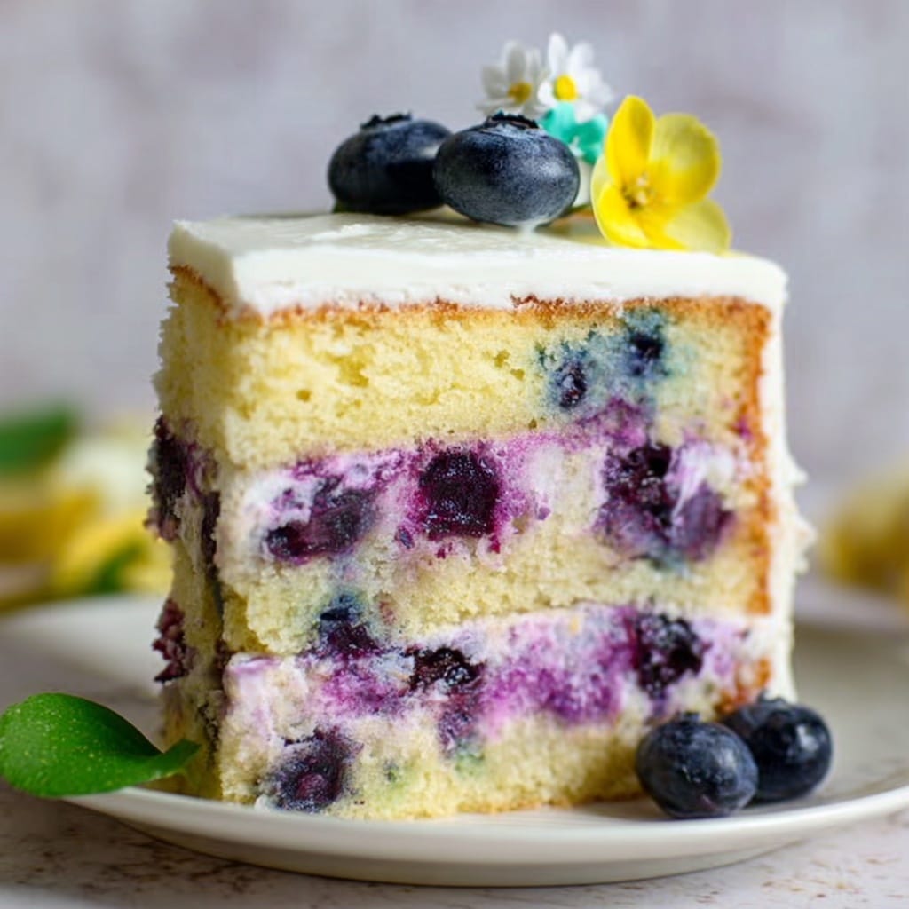 Lemon Blueberry Cheesecake Cake Recipe - Recipe Image