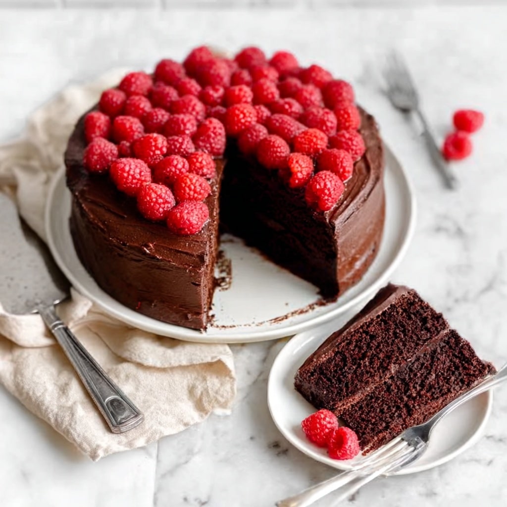 Raspberry Chocolate Ganache Cake Recipe - Recipe Image