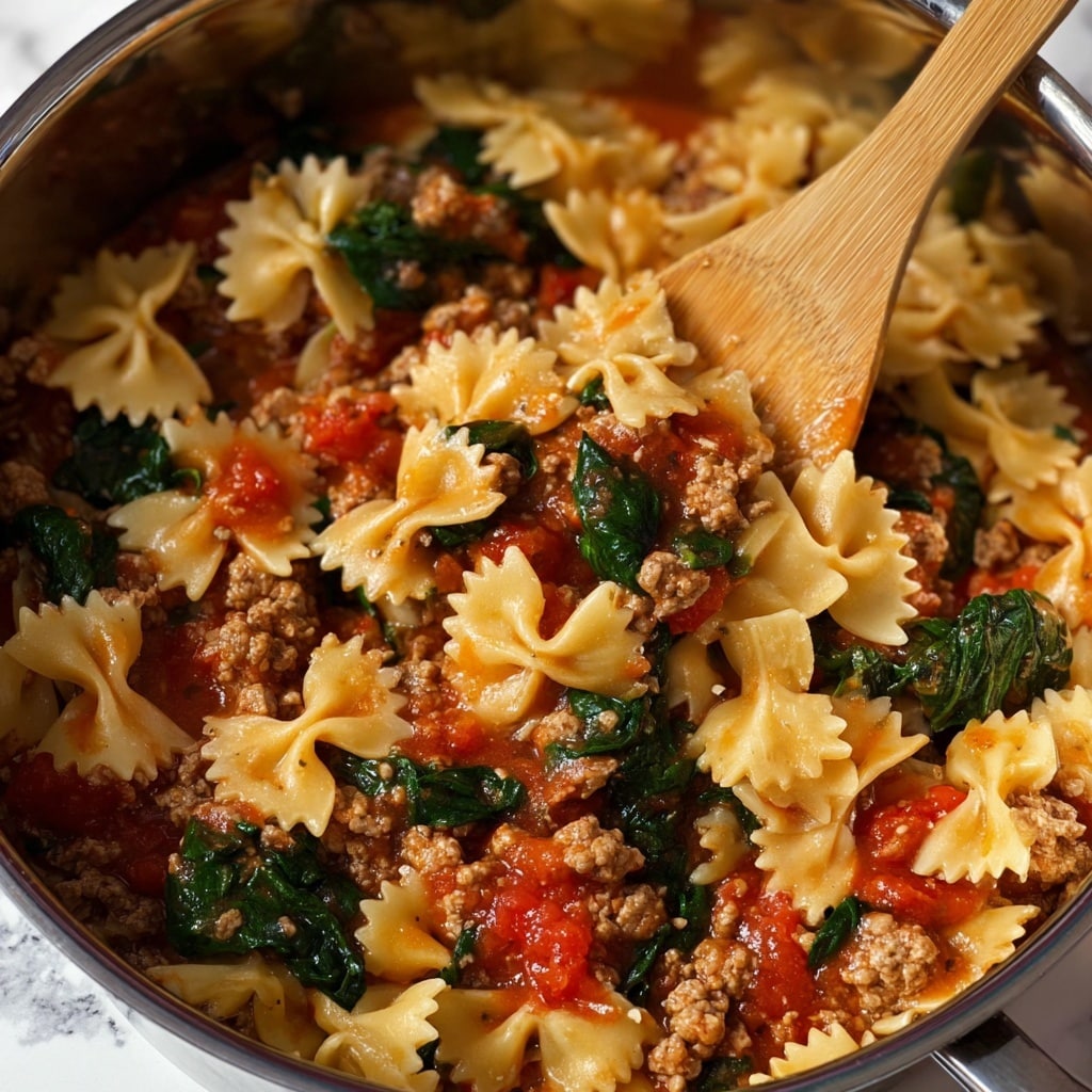 Tomato Spinach Sausage Pasta Recipe - Recipe Image