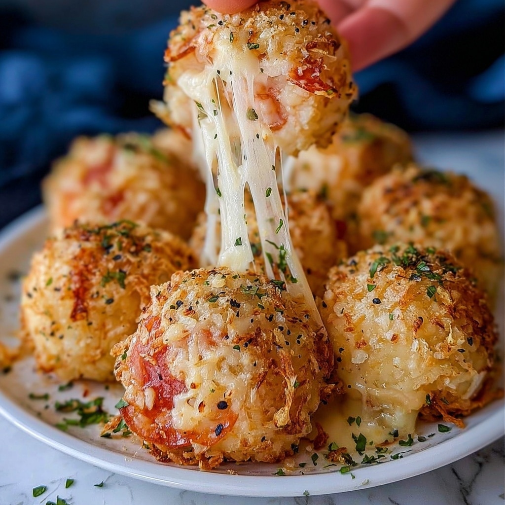 Rice Balls with Cheese and Pepperoni Recipe - Recipe Image