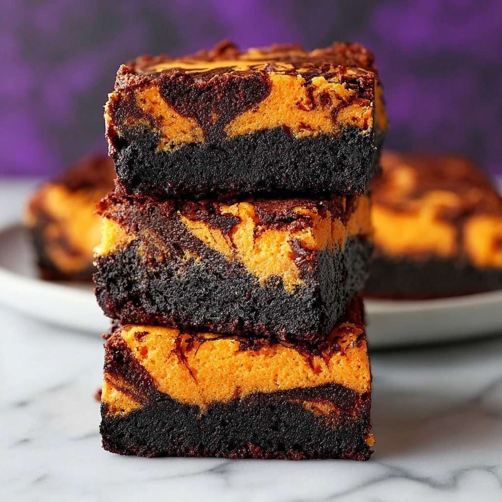 Halloween Cream Cheese Swirl Brownies Recipe - Recipe Image