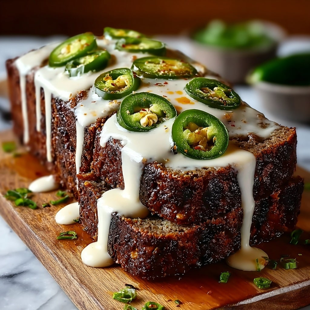 Smoky Jalapeño Popper Meatloaf with Creamy Ranch Drizzle Recipe - Recipe Image