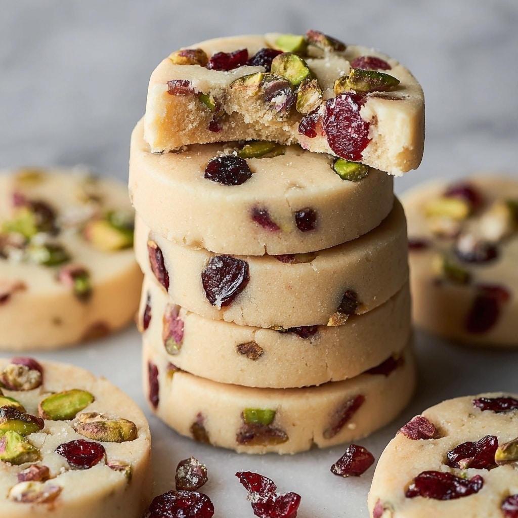 Cranberry Pistachio Shortbread Cookies Recipe - Recipe Image