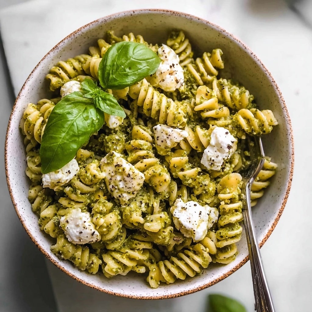 One Pot Melty Burrata Lemon Pesto Pasta Recipe - Recipe Image