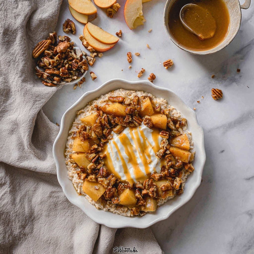 Apple Cinnamon Oatmeal with Caramelized Apples and Pecans Recipe - Recipe Image