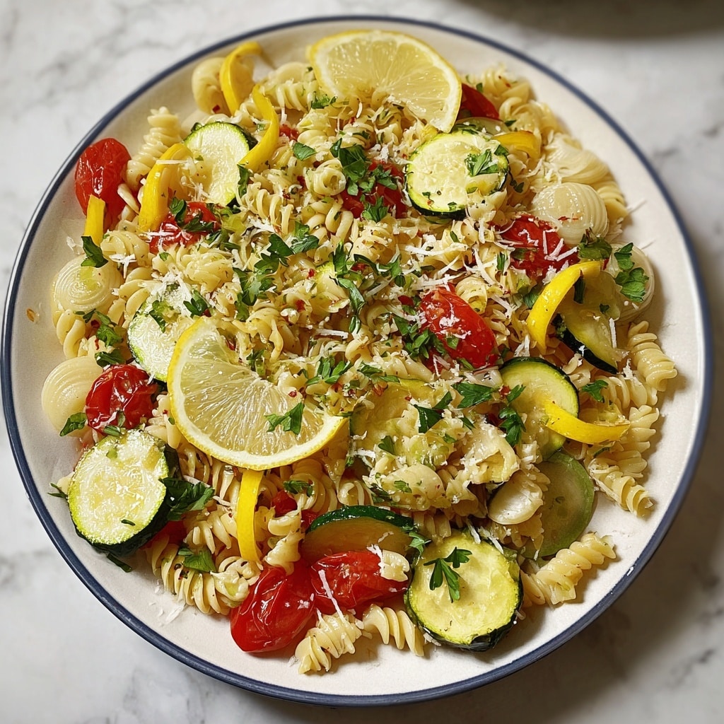 Lemon Butter Pasta with Veggies Recipe - Recipe Image