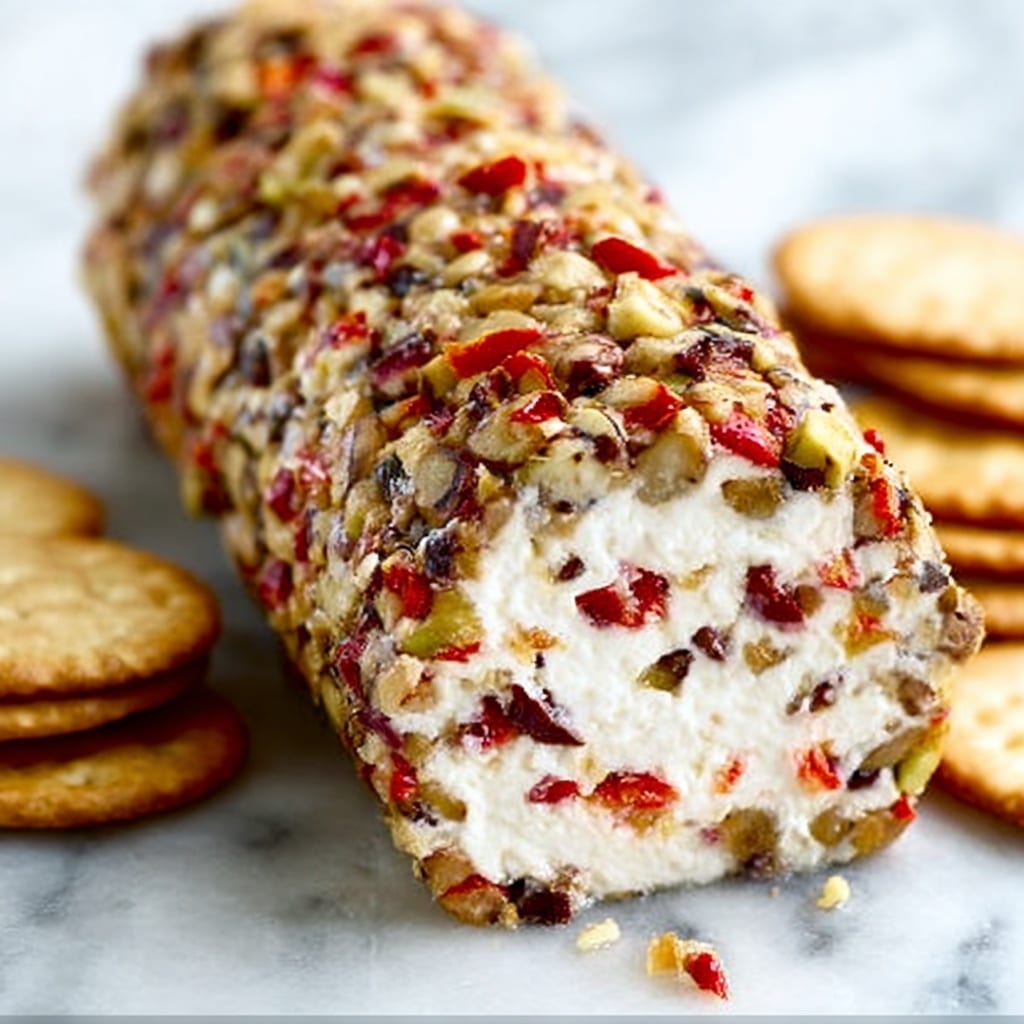 Easy Cranberry Pistachio Cheese Log Recipe - Recipe Image