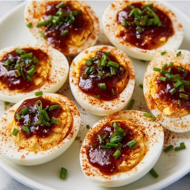 Sweet and Spicy Pepper Jelly Deviled Eggs Recipe