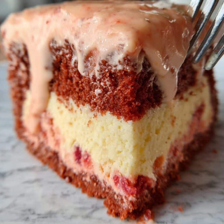 Strawberry Honeybun Cake with Strawberry Cream Icing Recipe