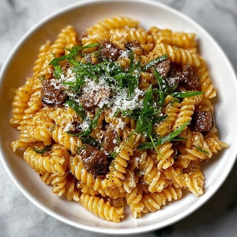 Beef Rotini with Garlic Parmesan Sauce Recipe
