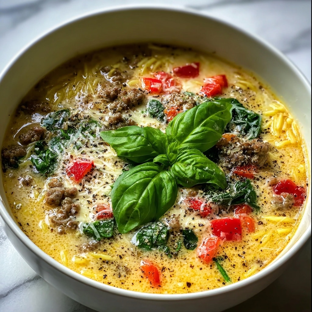 Delicious Parmesan Beef Sausage Ditalini Soup Recipe