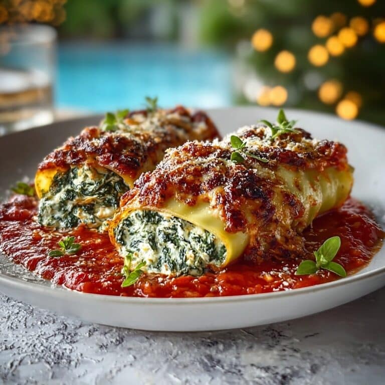 Spinach and Ricotta Stuffed Manicotti