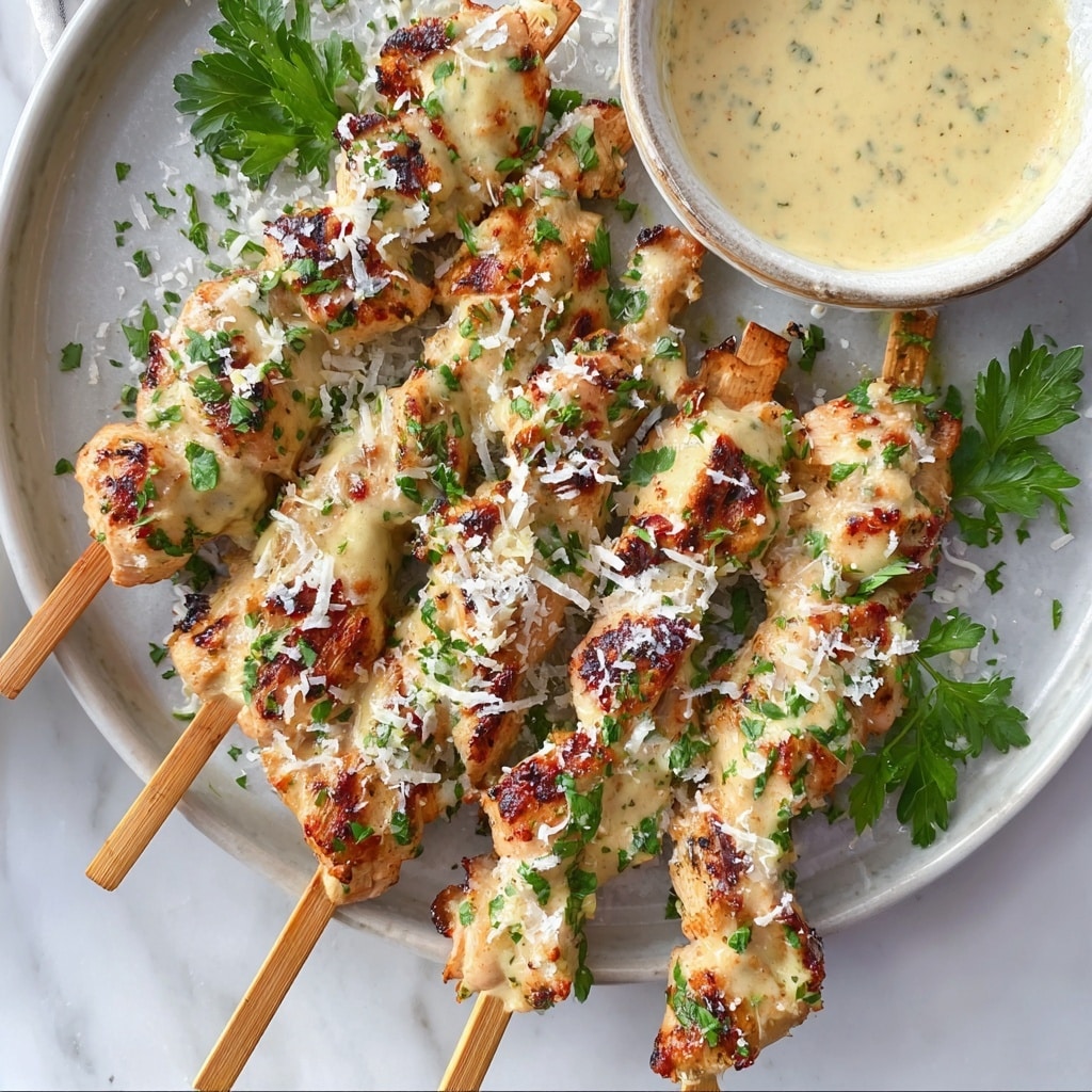 Garlic Parmesan Chicken Skewers Recipe - Recipe Image