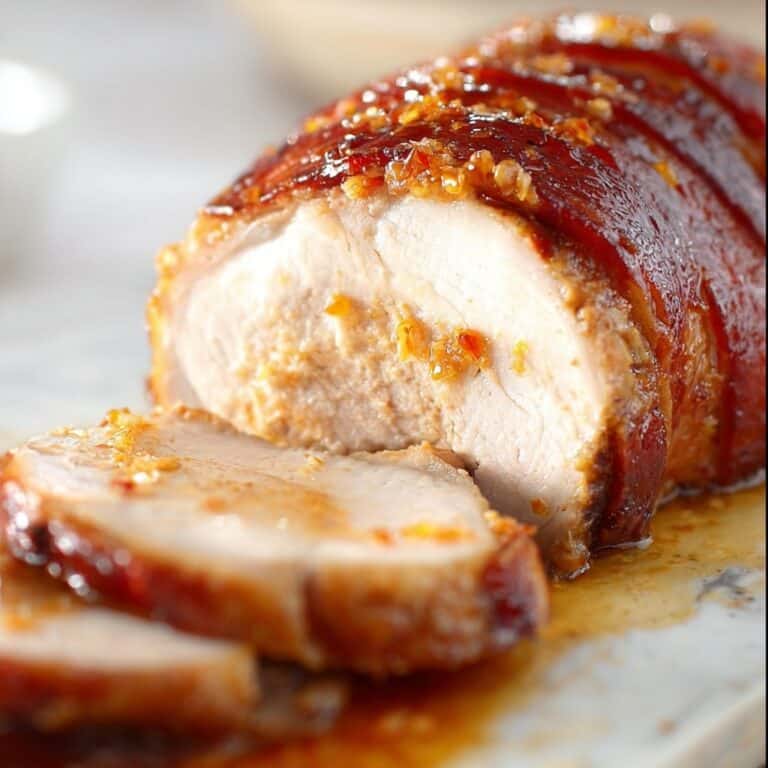 Bacon-Wrapped Pork Loin with Pepper Jelly Glaze Recipe