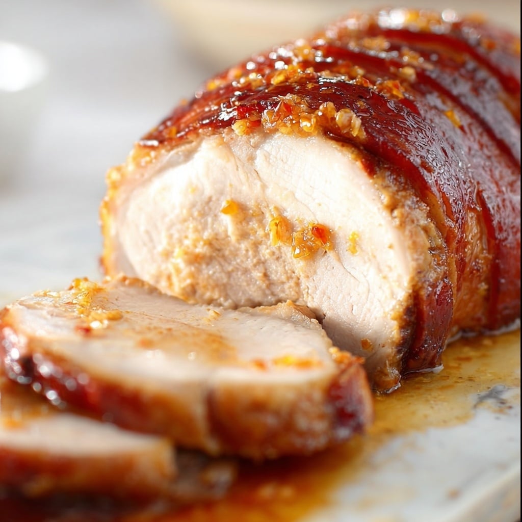 Bacon-Wrapped Pork Loin with Pepper Jelly Glaze Recipe