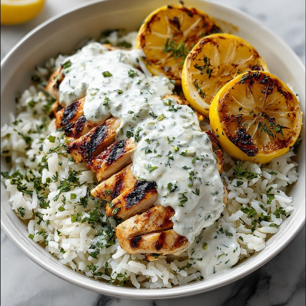 Dump-and-Bake Chicken Tzatziki with Rice Recipe - Recipe Image