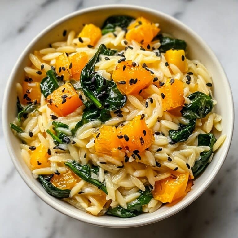 Creamy Orzo with Roasted Butternut Squash and Spinach Recipe