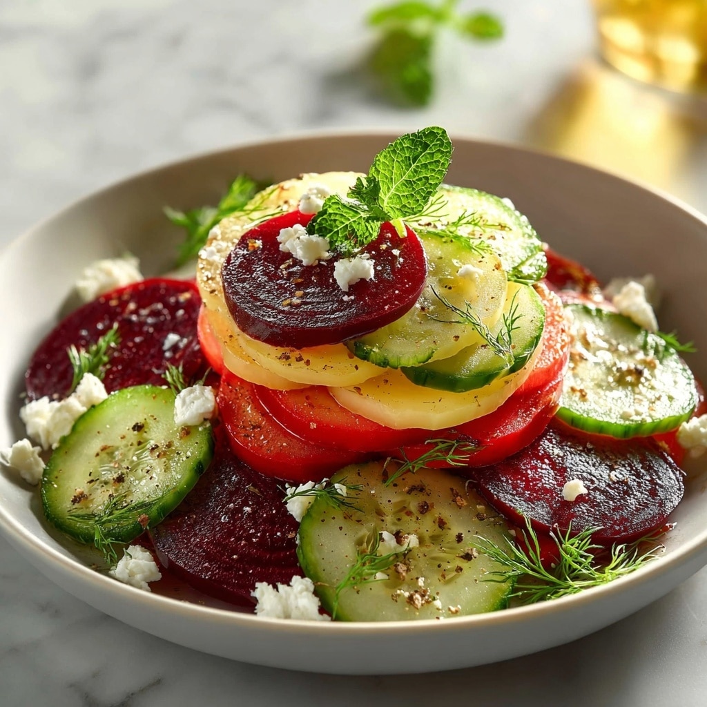 Beet and Cucumber Salad with Fresh Herbs and Feta Recipe