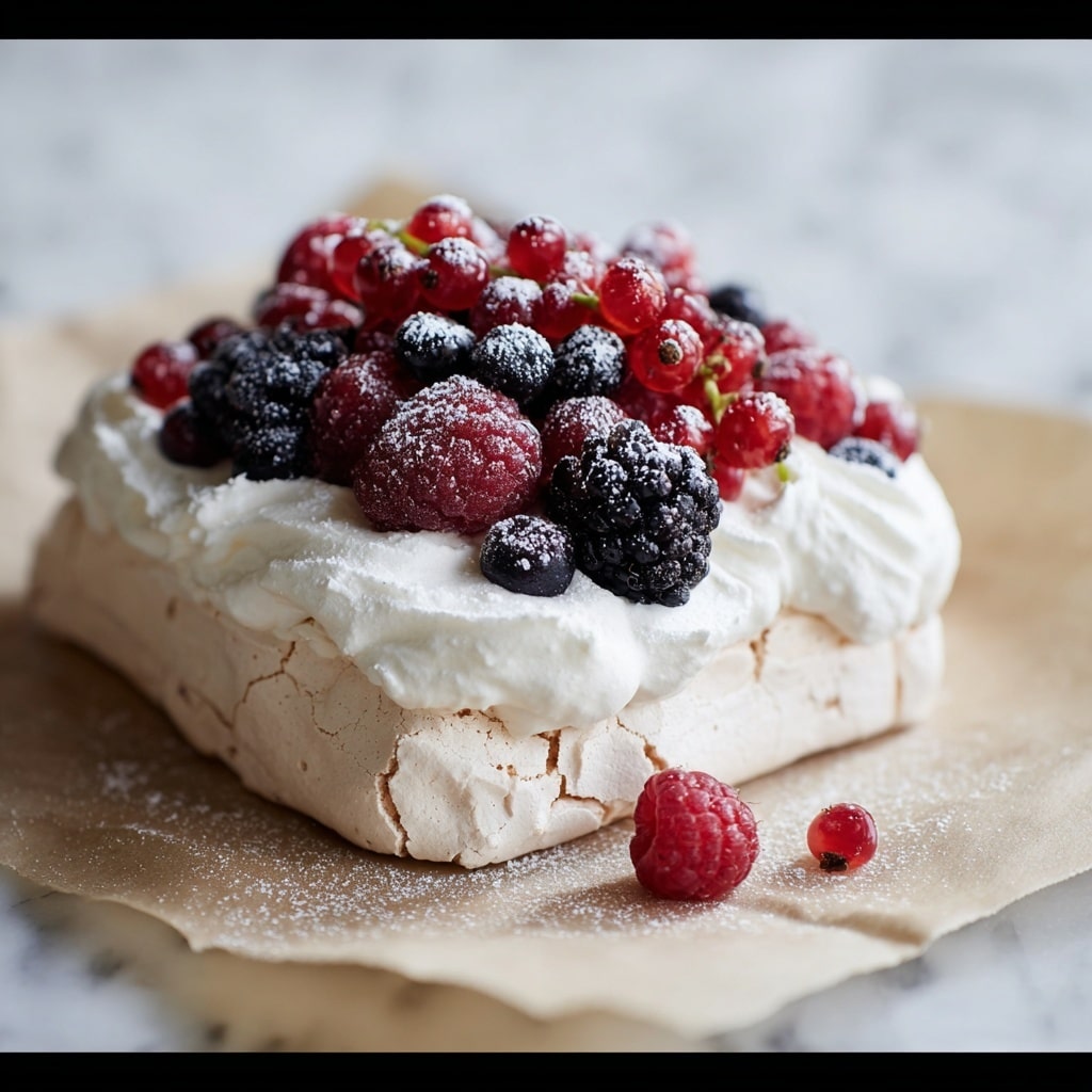 Berry Pavlova with Lemon Whipped Cream Recipe - Recipe Image