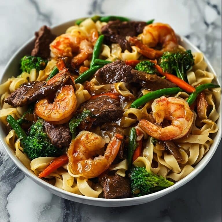 Steak & Shrimp Stir-Fried Noodles Recipe