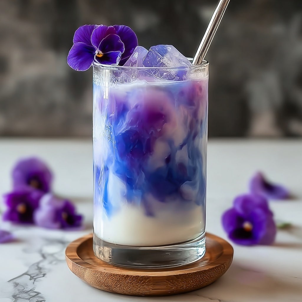 Iced Butterfly Pea Flower Tea Latte Recipe