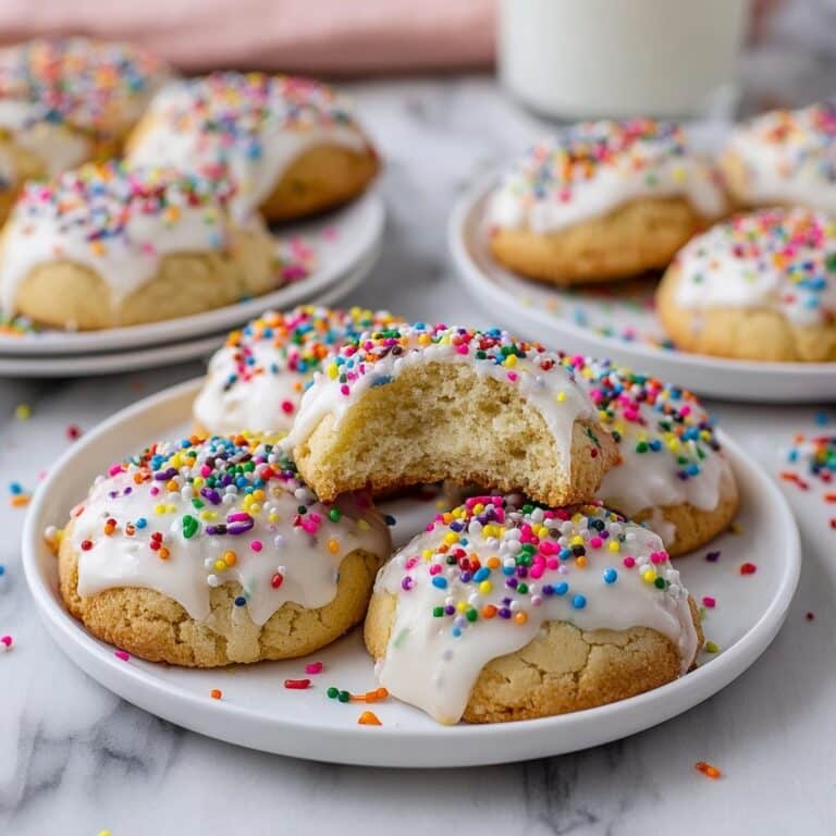 Italian Sugar Cookies with Almond Glaze and Rainbow Sprinkles Recipe