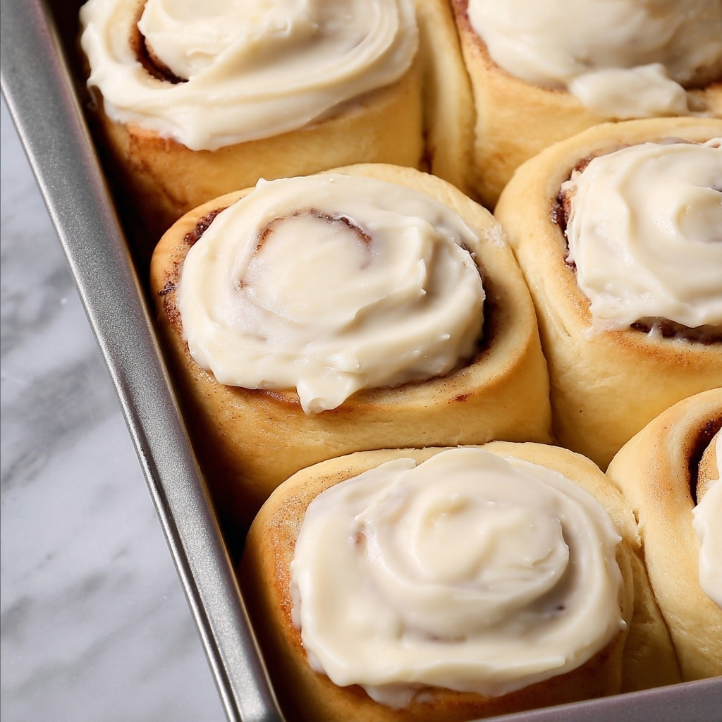 Homemade Cinnamon Rolls with Maple Cream Cheese Frosting Recipe - Recipe Image