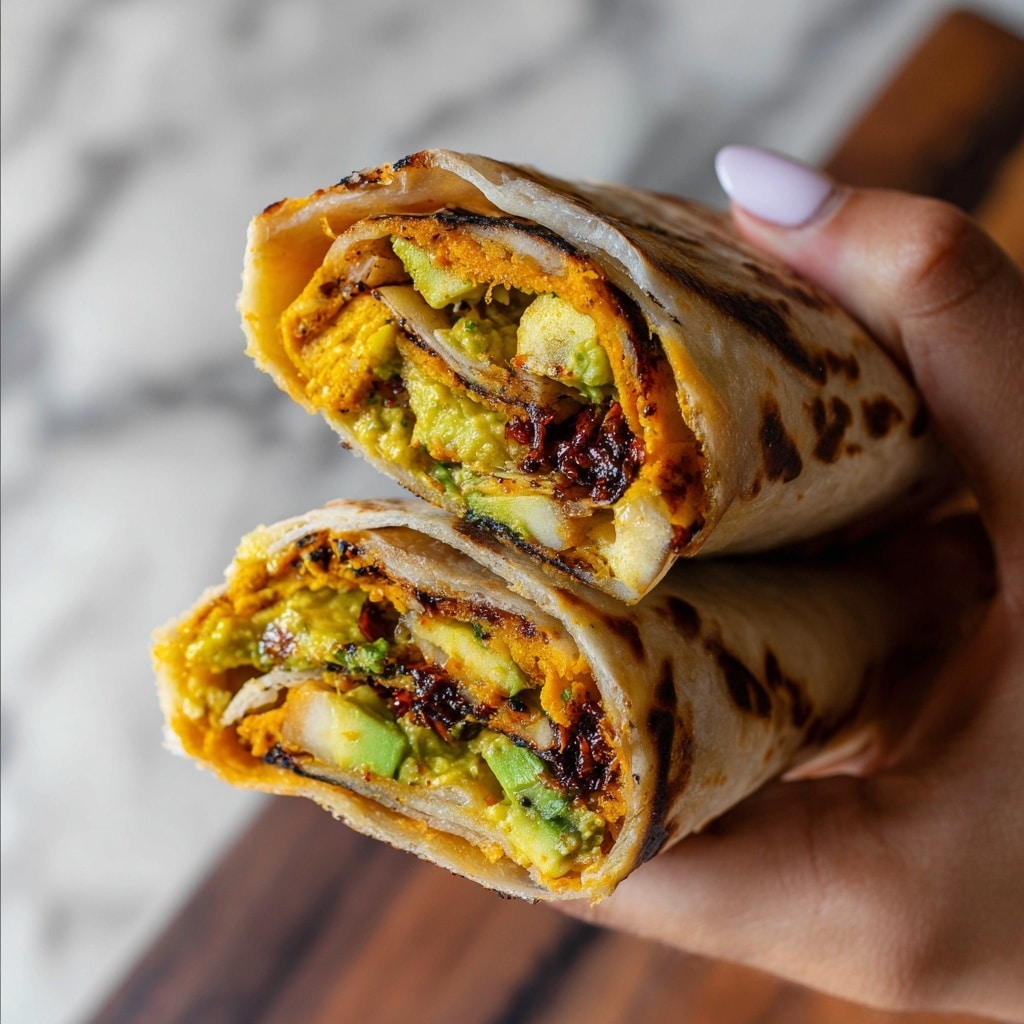 Scallion Pancake with Egg and Spinach Wrap Recipe - Recipe Image