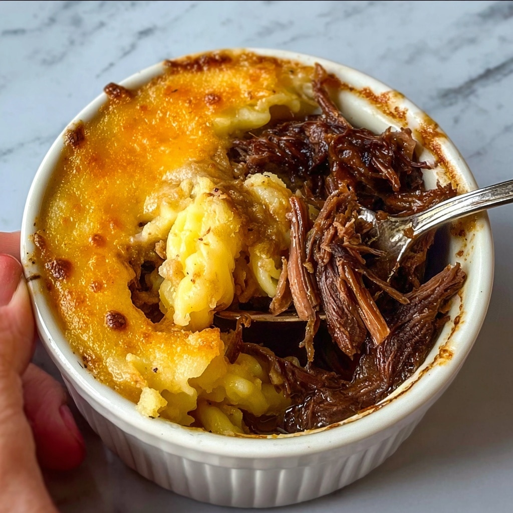 Oxtail Pot Pie with a Mac & Cheese Crust Recipe - Recipe Image