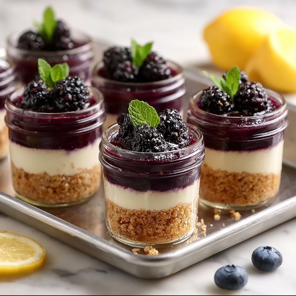 Blueberry Lemon No Bake Cheesecake Jars Recipe - Recipe Image