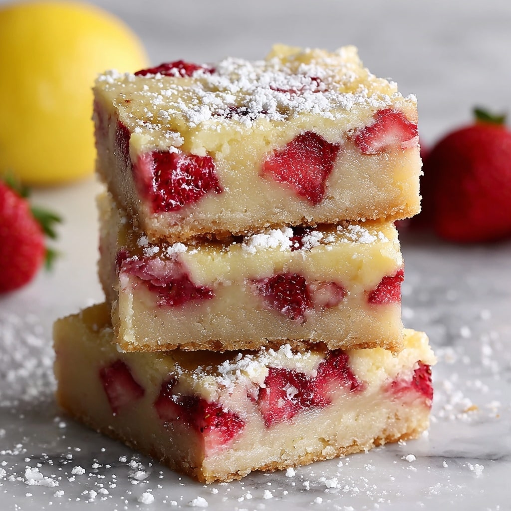 Strawberry Lemon Blondies Recipe - Recipe Image