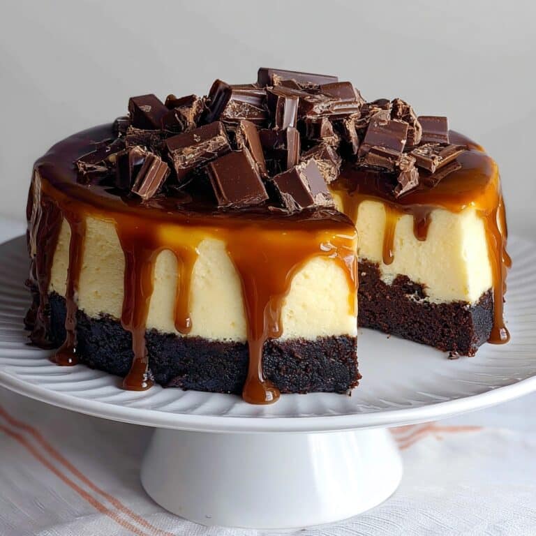 Caramel Swirled Brownie Cheesecake Recipe