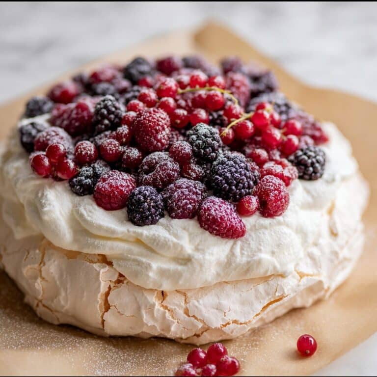Berry Pavlova with Lemon Whipped Cream Recipe