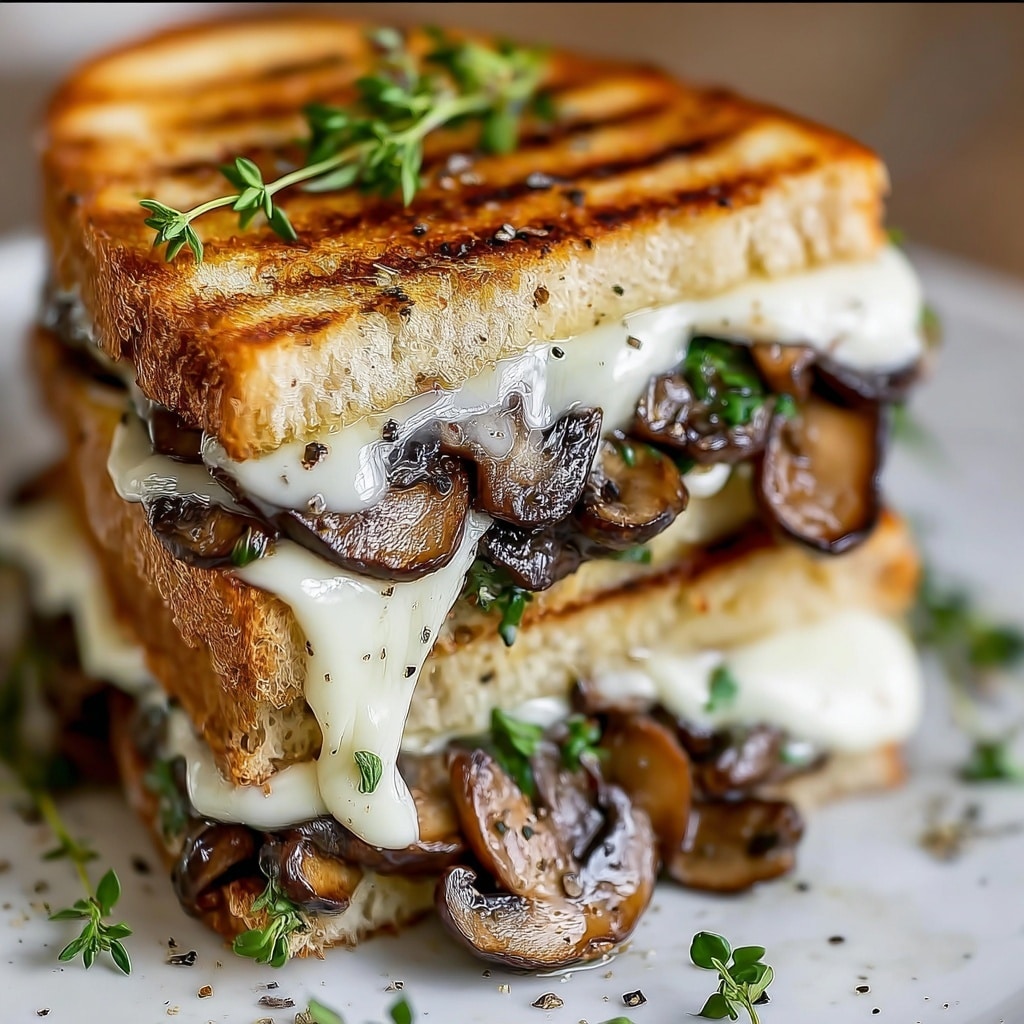 Garlic Mushroom Grilled Cheese Recipe - Recipe Image