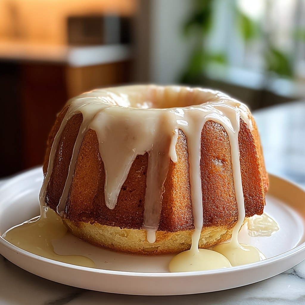Delightful Vanilla Buttermilk Pound Cake with Cream Cheese Glaze Recipe - Recipe Image