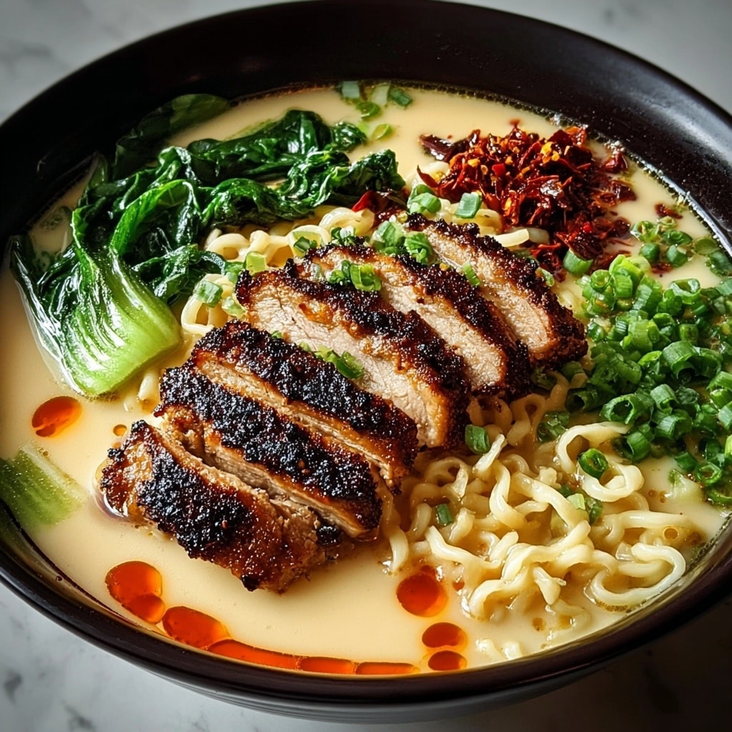 Fiery Chicken Ramen with Spicy Broth and Soft-Boiled Eggs Recipe - Recipe Image
