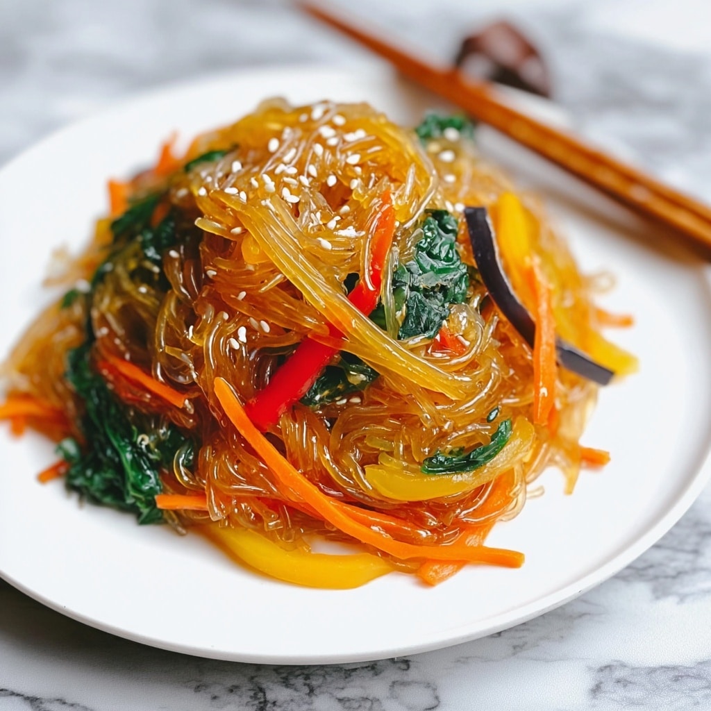 Korean Sweet Potato Glass Noodle Stir-Fry: Irresistibly Flavorful - Recipe Image