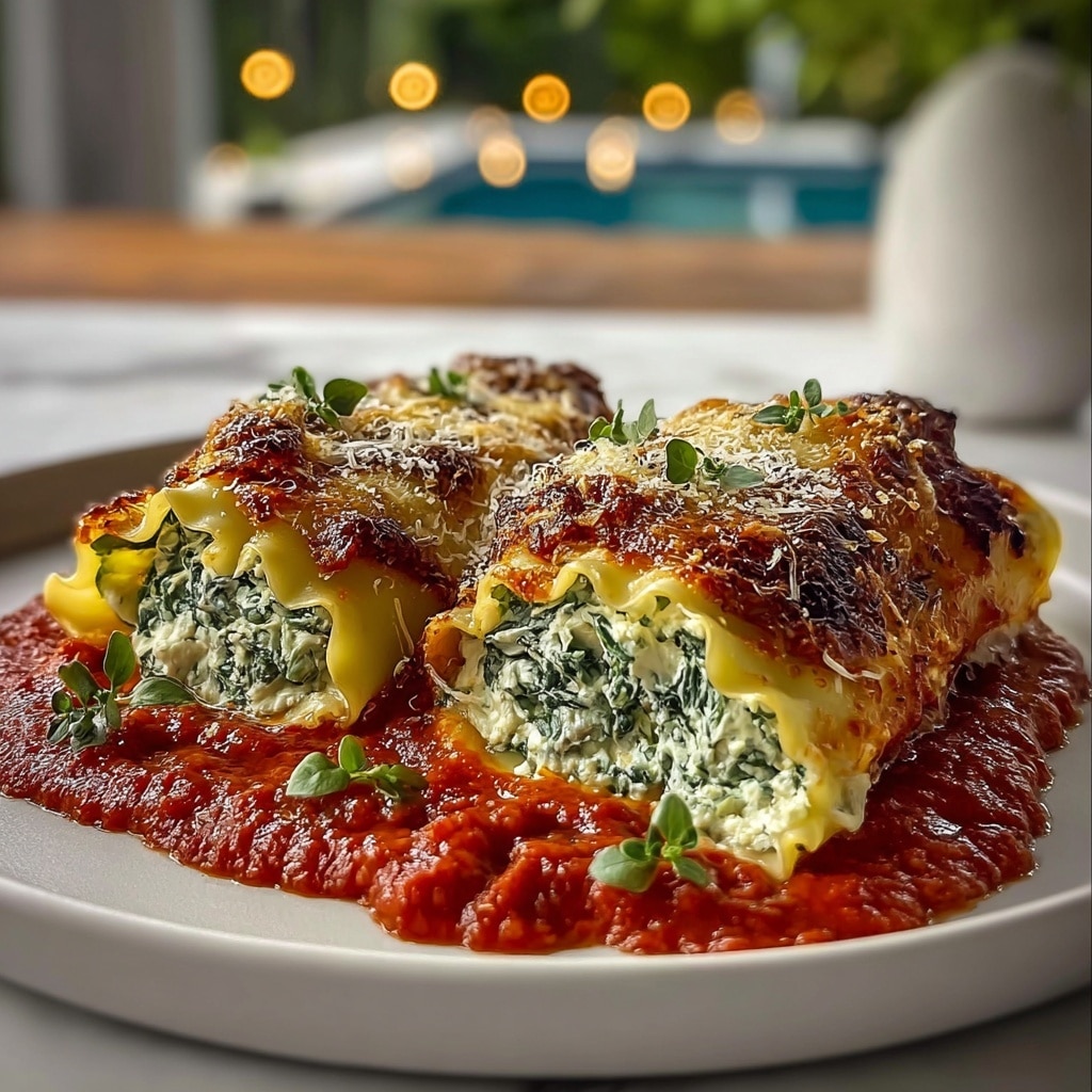 Spinach and Ricotta Stuffed Manicotti - Recipe Image