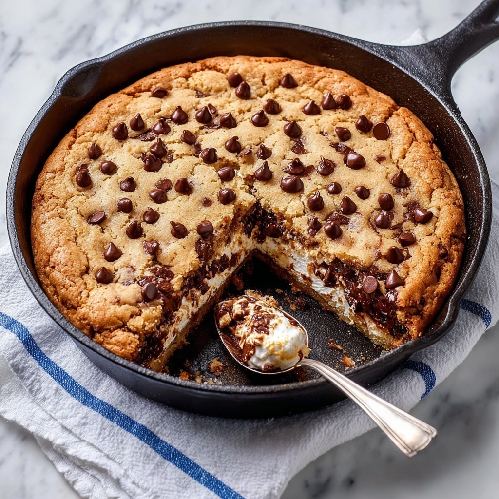 Chip Skillet Cookie with Cheesecake Filling Recipe - Recipe Image