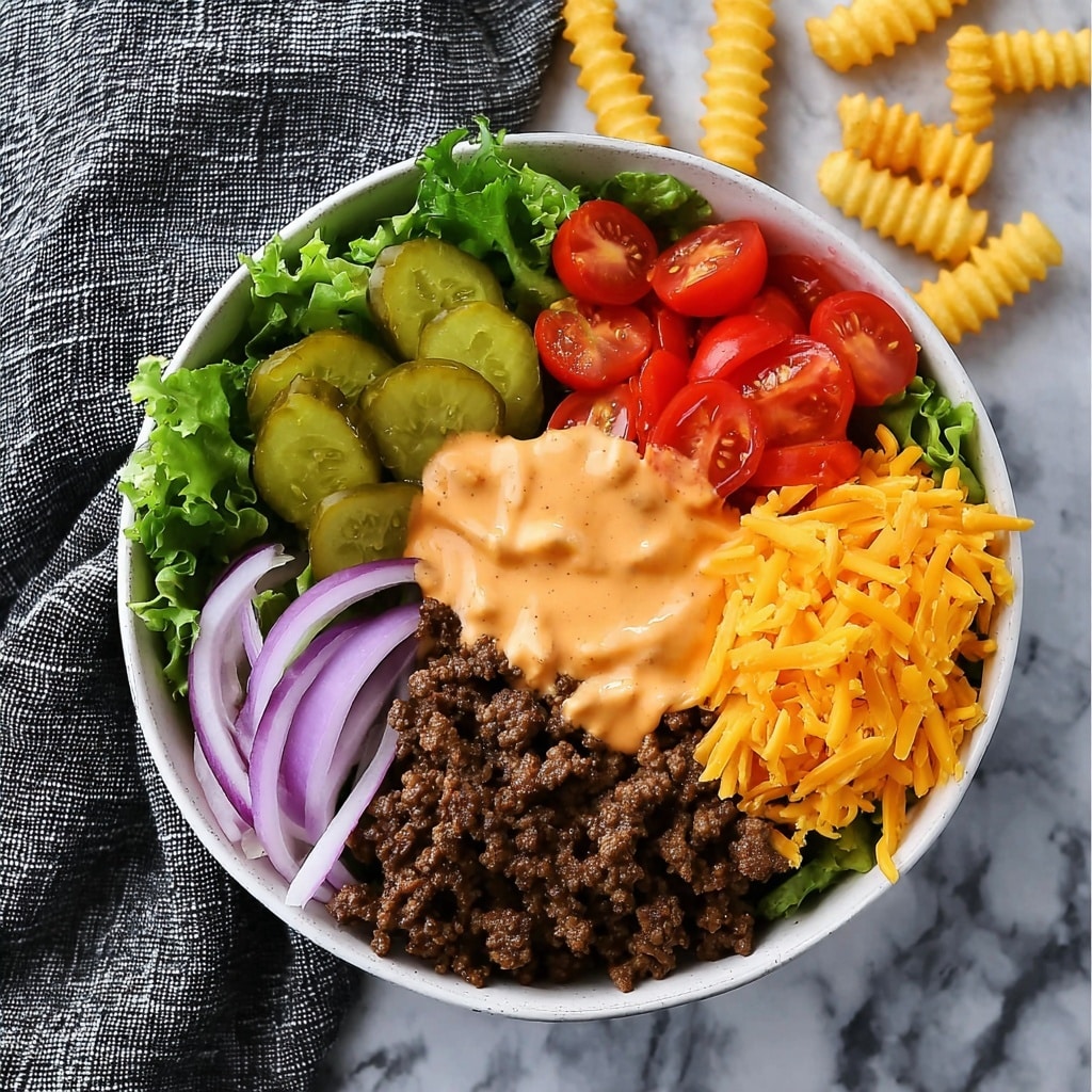 Cheeseburger Bowls with Copycat Big Mac Sauce Recipe - Recipe Image